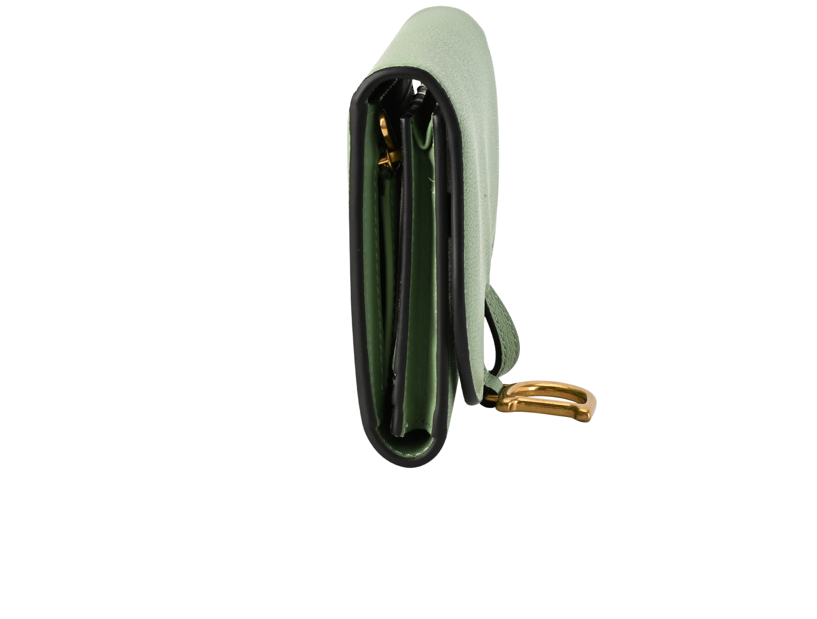 Christian Dior Saddle Long Wallet, &pound;350, Accessories, Green, Leather, Side view